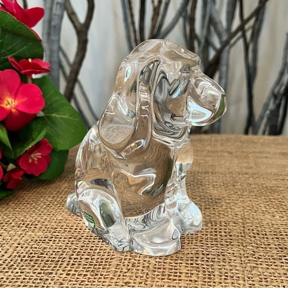 Vintage Orrefors Sweden Crystal Puppy Dog